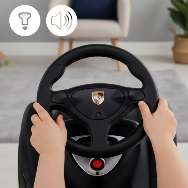 Porsche Carrera GT melns bērnu ratiņu stūmējs--bebis.lv