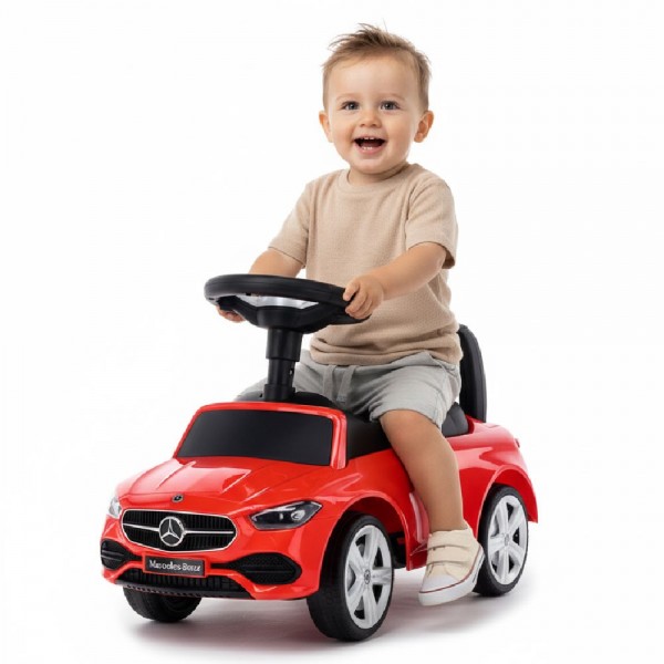 Bērnu ratiņi, stūmēji, staigulīši, Mercedes C klases sarkani--bebis.lv