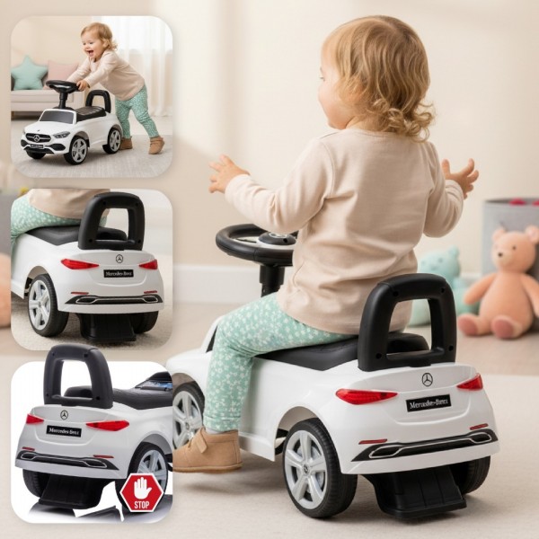 Bērnu ratiņi, stūmēji, staigulīši, Mercedes C-klase, baltā krāsā--bebis.lv