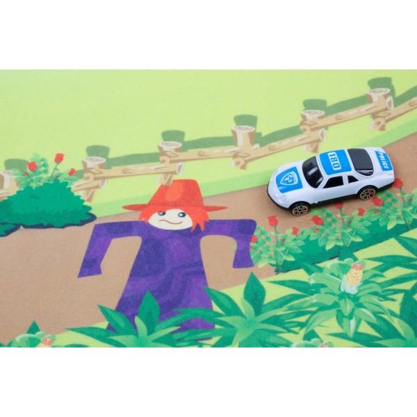 Bērnu grīdas paklājiņš Rančo ar automašīnām 120x80 cm--bebis.lv