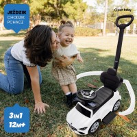 Mercedes C-Class baby walker with pusher and footrest, white