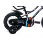 12 collu Tiger velosipēds ar stumjamo velosipēdu - melns, oranžs un tirkīza--bebis.lv