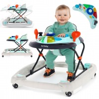 Bērnu staigulītis ar stūri - zils un pelēks