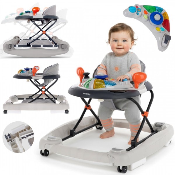 Šūpojošais ratiņš ar stūri - pelēks--bebis.lv