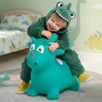 Детский резиновый джемпер DINO 59 см, зеленый, для прыжков с насосом.