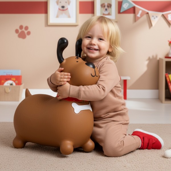 REKSIO gumijas lēcējs bērniem 60 cm brūns--bebis.lv