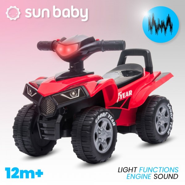 Bērnu ratiņi Quad Good Year, sarkani, viena gada vecumam--bebis.lv