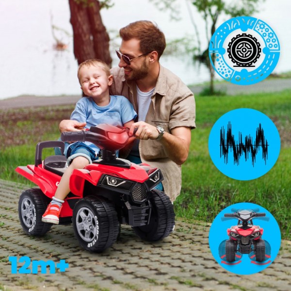 Bērnu ratiņi Quad Good Year, sarkani, viena gada vecumam--bebis.lv