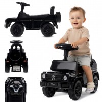 Bērnu braucamais Mercedes Benz G klasei, melni, ar stūmēju,