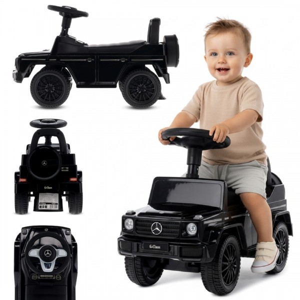 Bērnu ratiņi Mercedes Benz G klasei, melni, ar stūmēju,--bebis.lv