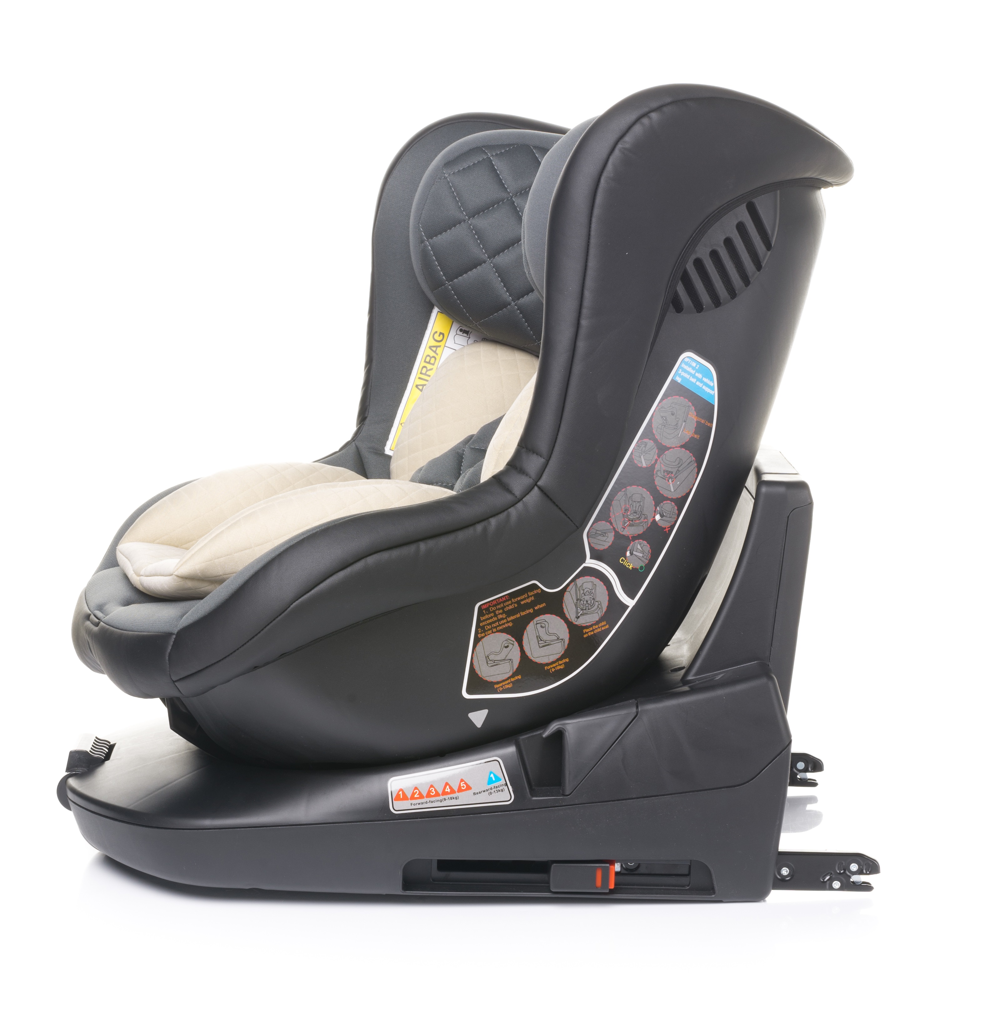 Autosēdeklis ROLL-FIX red  0-18 kg 4BABY-Autokrēsliņi bērniem-bebis.lv