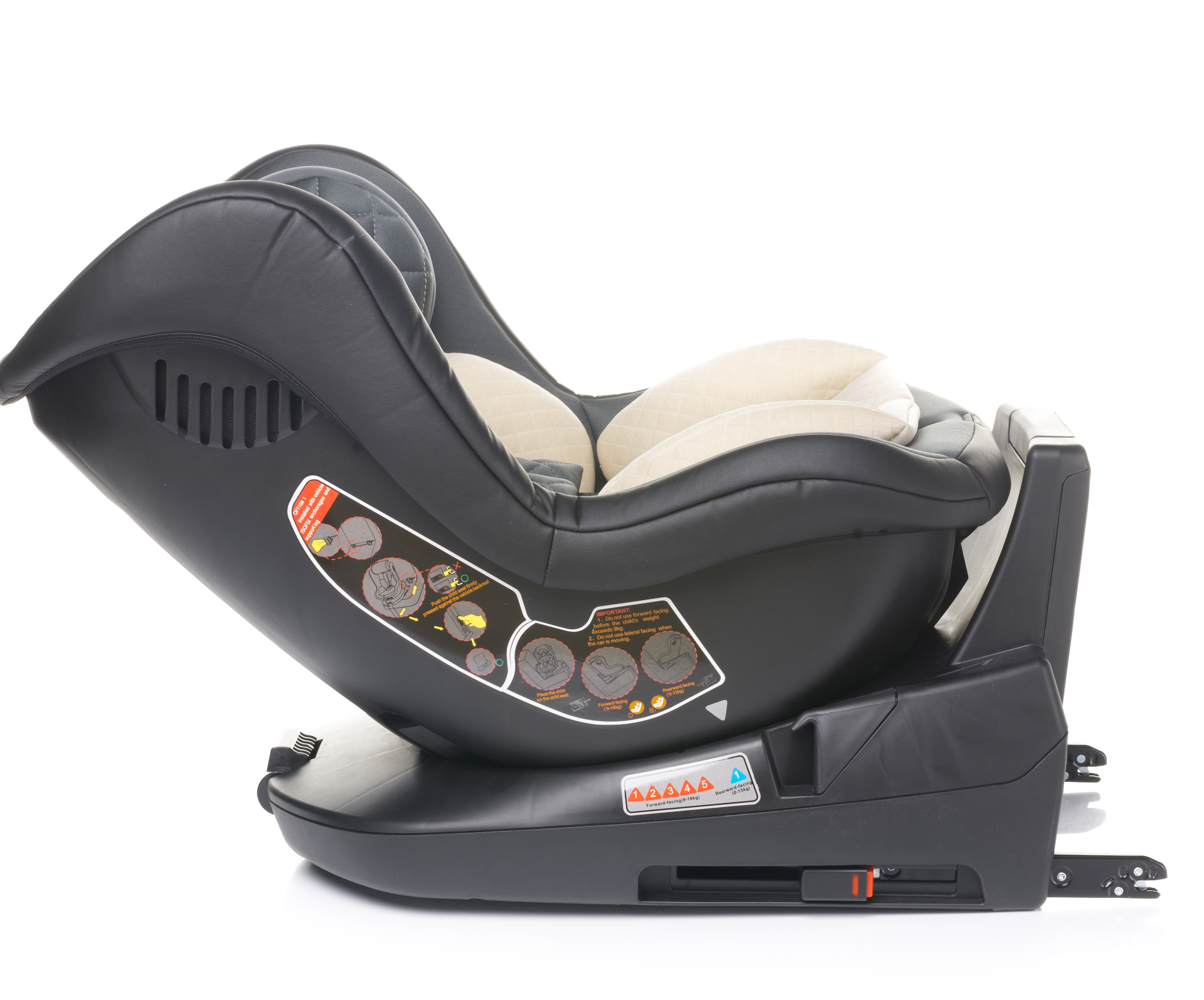 Autosēdeklis ROLL-FIX red  0-18 kg 4BABY-Autokrēsliņi bērniem-bebis.lv